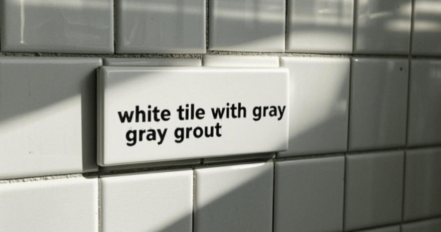 white tile with gray grout